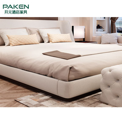 Personalize a cama moderna do estilo de Furniture&amp; do quarto moderno da mobília da casa de campo com cor do marfim
