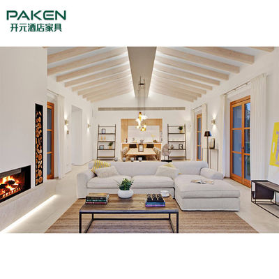 O estilo conciso com cor elegante do marfim personaliza a mobília moderna da sala de visitas da mobília da casa de campo