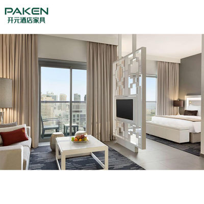 Mobília do quarto do hotel de Tan And White Color Luxury do conjunto completo