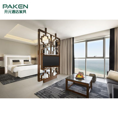 Full Set Tan And White Color Luxury Hotel Bedroom Furniture