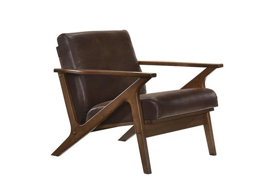 Do estilo moderno meados de madeira de borracha contínuo do século da poltrona da mobília antiga único sofá