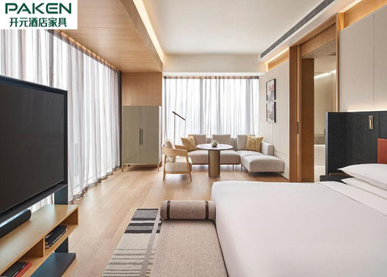 Do estilo minimalista de bambu da mobília do folheado da sala de hotel de Hyatt linha reta cor customizável